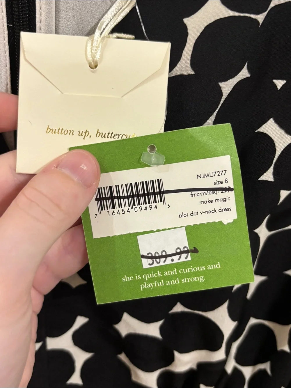 Kate Spade Blot Dot V-Neck Dress size 8